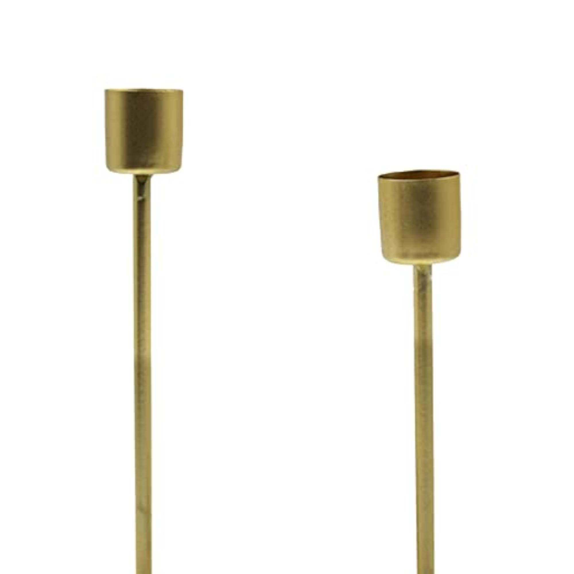 2X Golden Taper Candle Holders for Table
